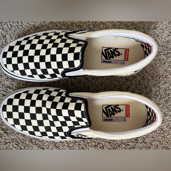 ❗️SOLD❗️Vans men shoes Classic Slip-On Checkerboard Sneakers size 10 like new - Picture 5 of 11